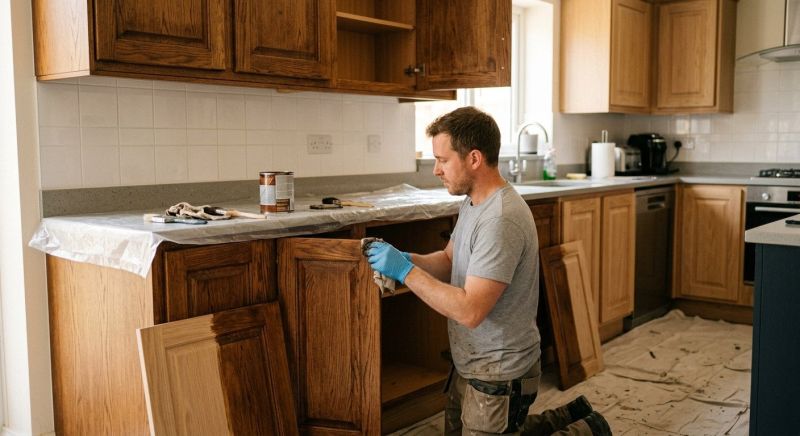 Oak Cabinet Refinishing in Bloomington, IN